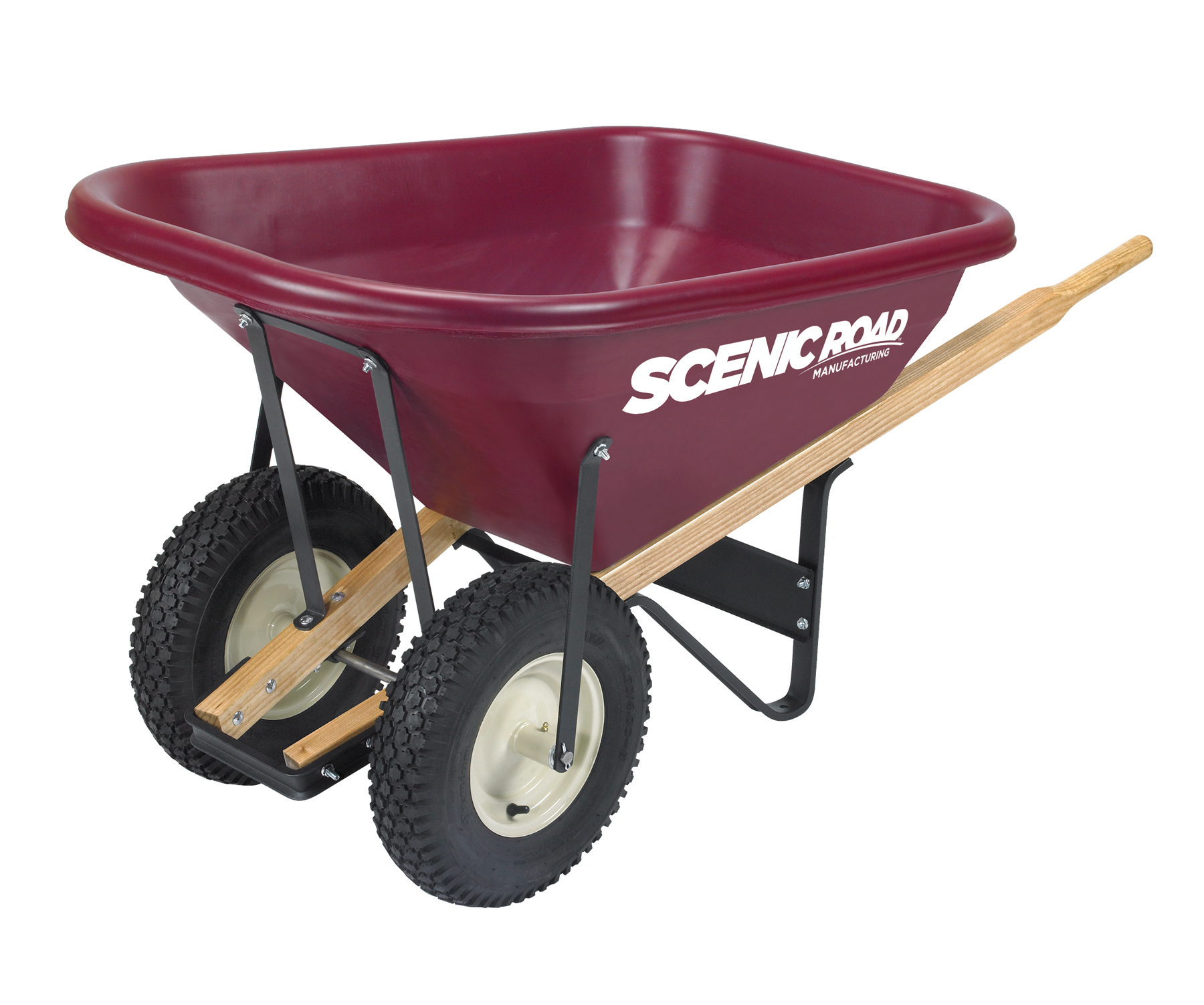 Wheelbarrow 8 cu. ft. Double with 4-ply Knobby Tire - Wheelbarrows and Carts